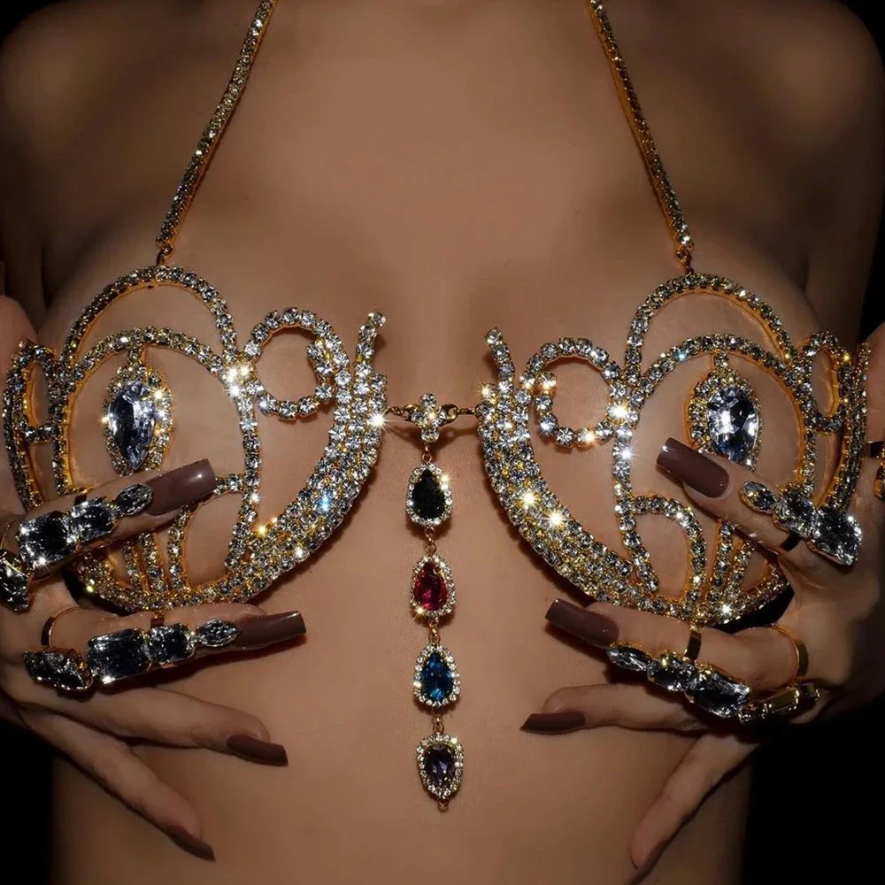 Body Jewelry Retainers - Sujetador de Bikini de diamantes de
