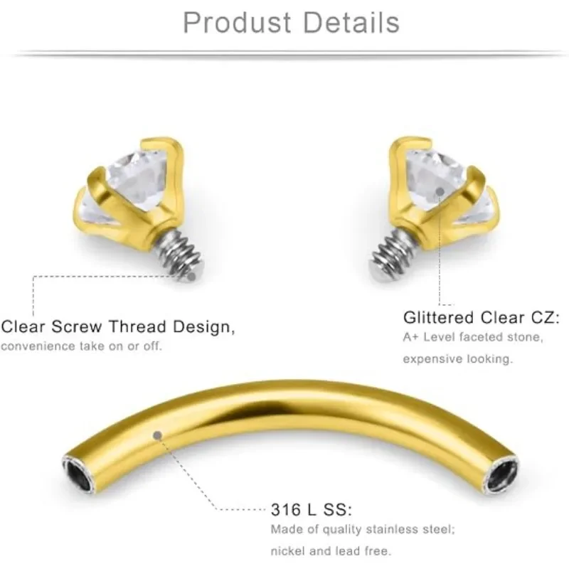 6 pares de joyería para pierci - Body Jewelry Surgical Steel reseña y precio