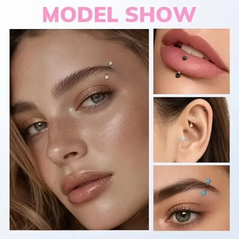 6 pares de joyería para pierci - Body Jewelry Surgical Steel reseña y precio