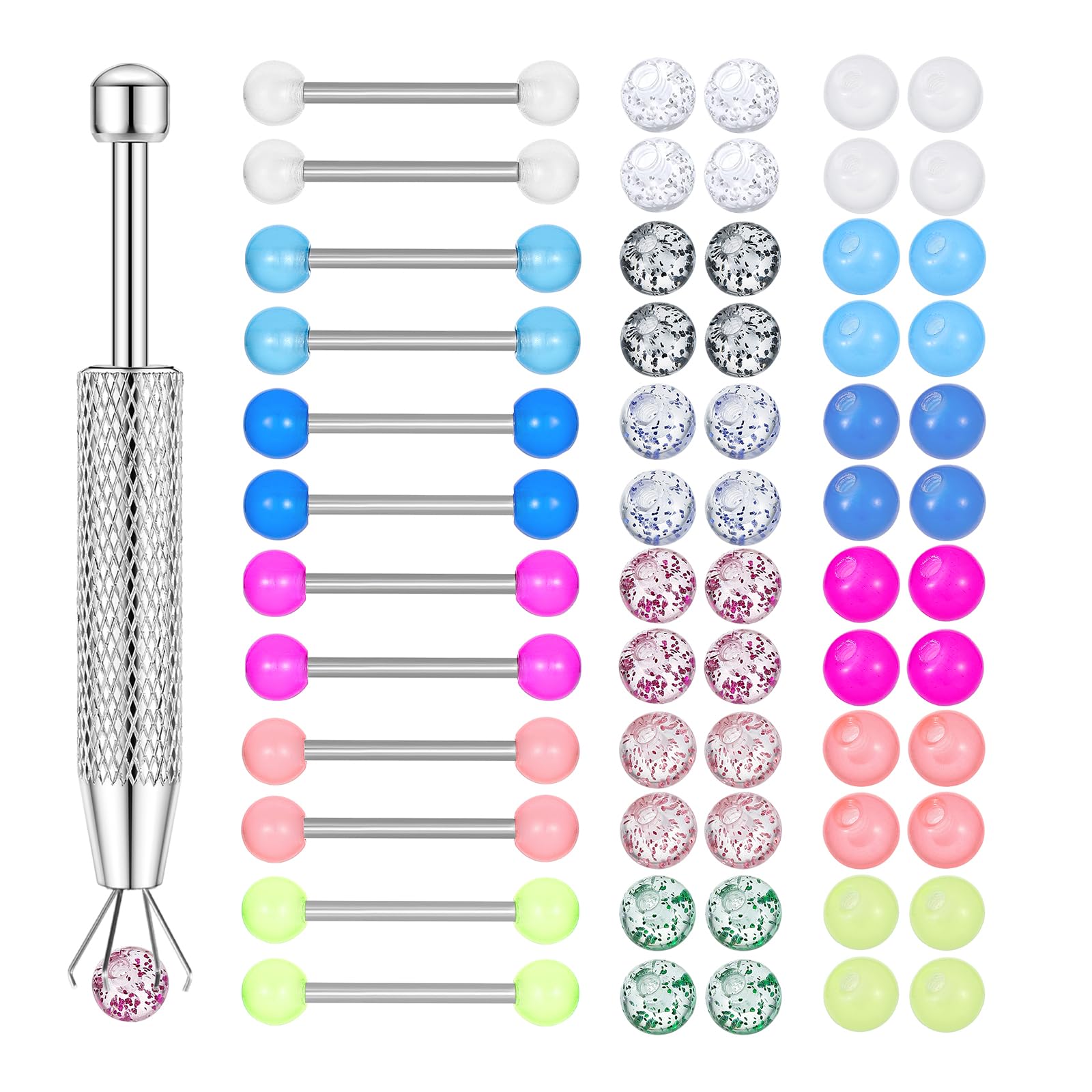12PCS Barbell pezón anillos 48 - Body Jewelry Replacement Ball reseña y precio