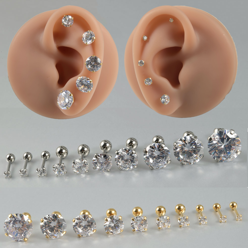 1 par de pendientes redondos d - Body Jewelry Surgical Steel reseña y precio